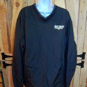 VTG Men's Truck Country Pullover Wind Breaker- Black- Size Lg